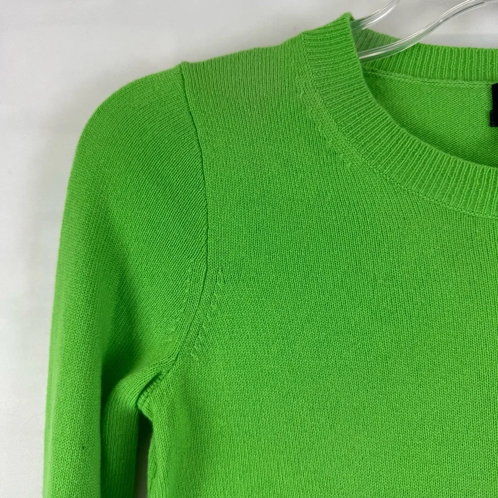 J.Crew Collection Italian Cashmere Crewneck‎ Sweater Lime Green Women’s XXS